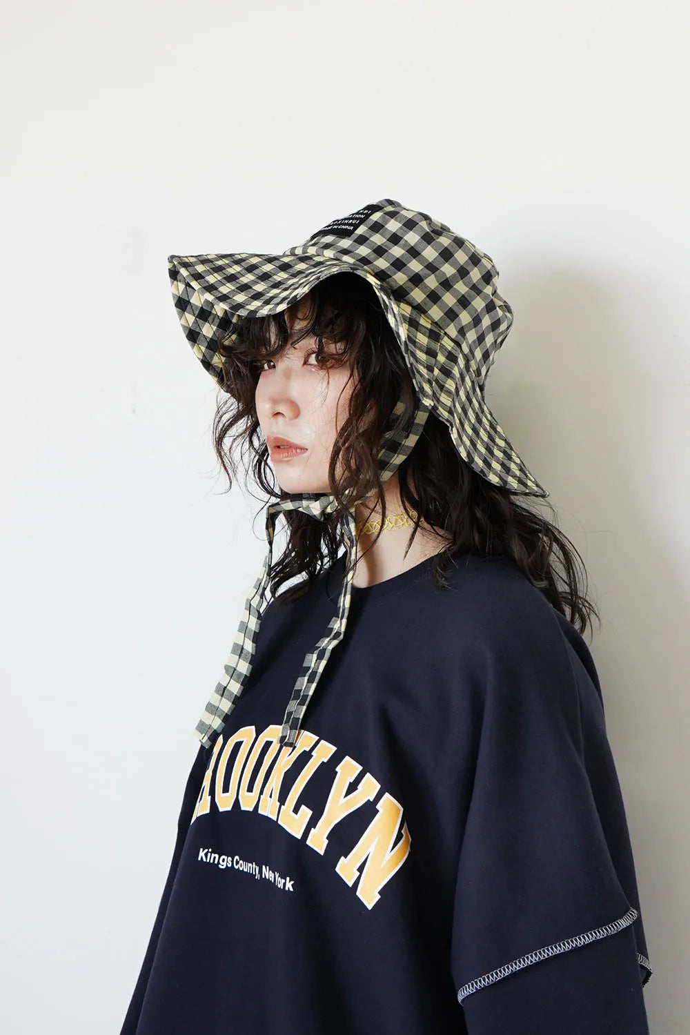 ギンガムチェックリボンハット