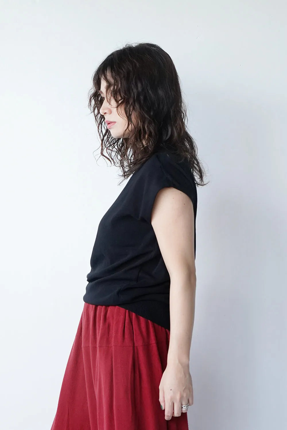 モックネックニットソー