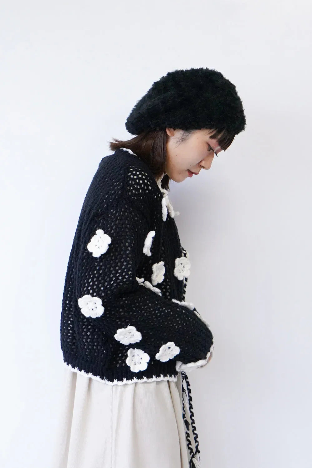 M.&KYOKO 花とドットのシアーカーディガン 花柄刺繍 ニット 近年 M M.&KYOKO 花とドットのシアーカーディガン 花柄刺繍 ニット 近年 M