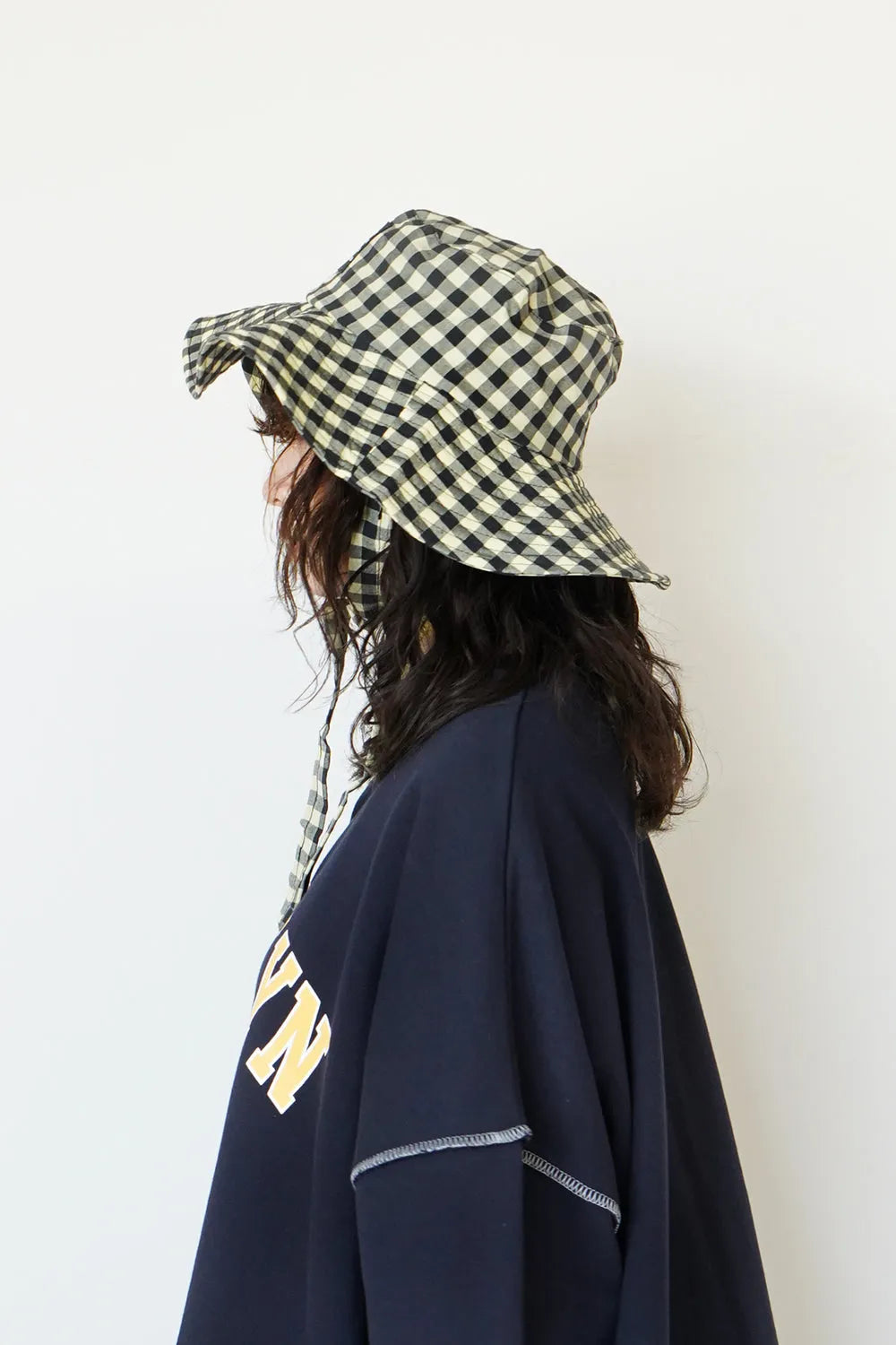 ギンガムチェックリボンハット