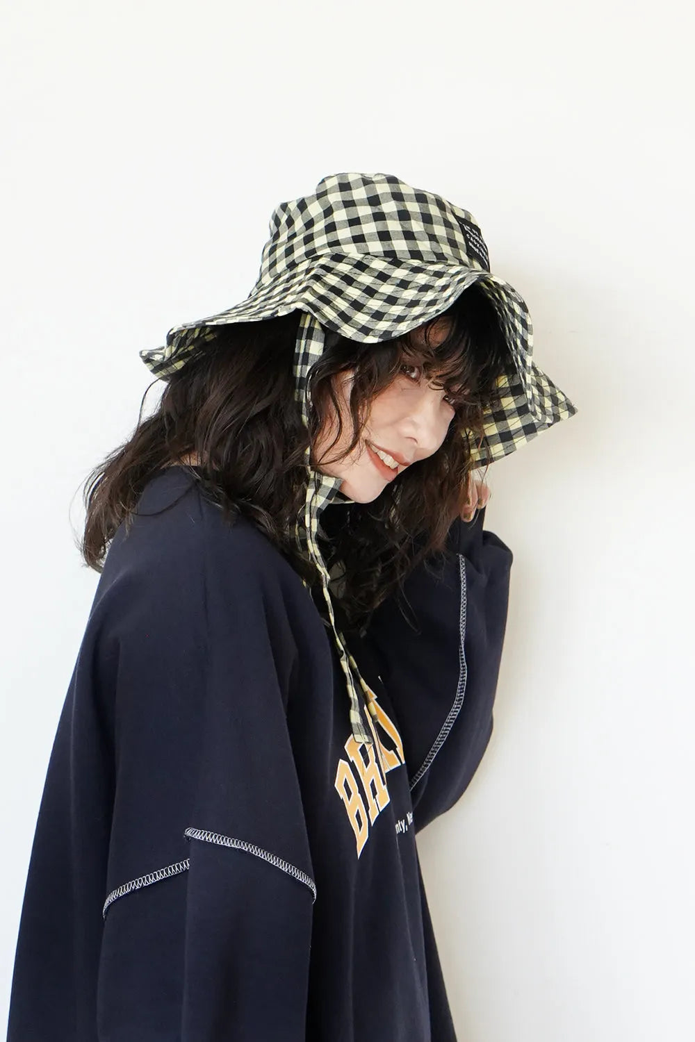ギンガムチェックリボンハット