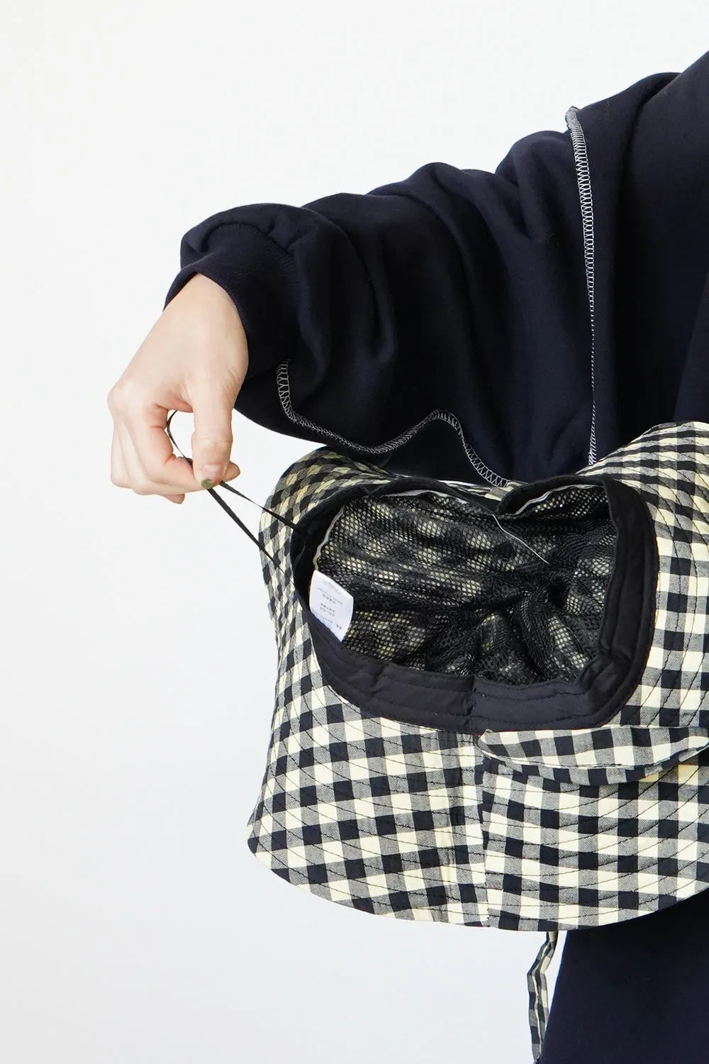 ギンガムチェックリボンハット
