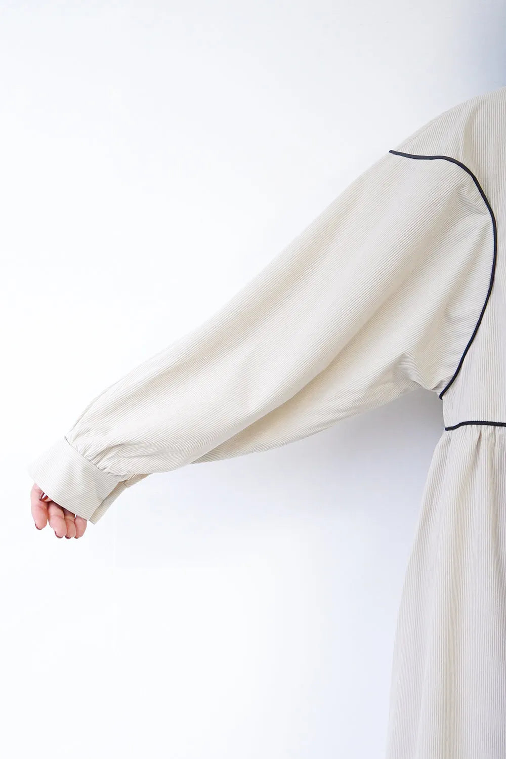 パイピング切替コーデュロイワンピース