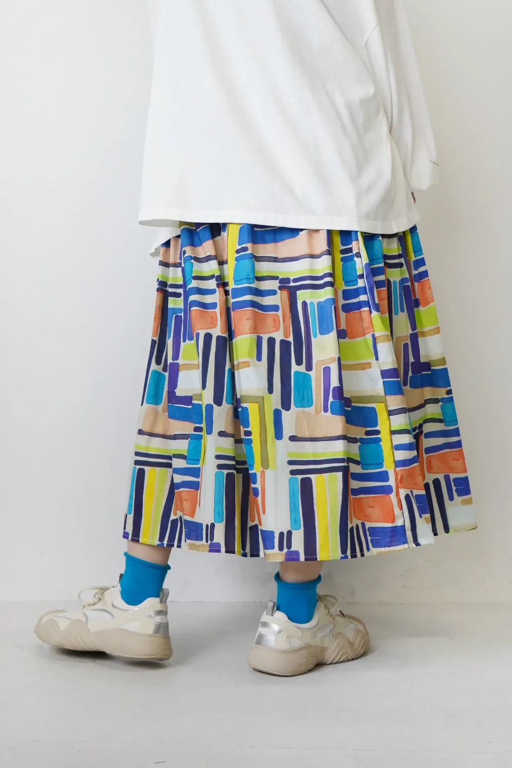 ウェーブソール配色スニーカー