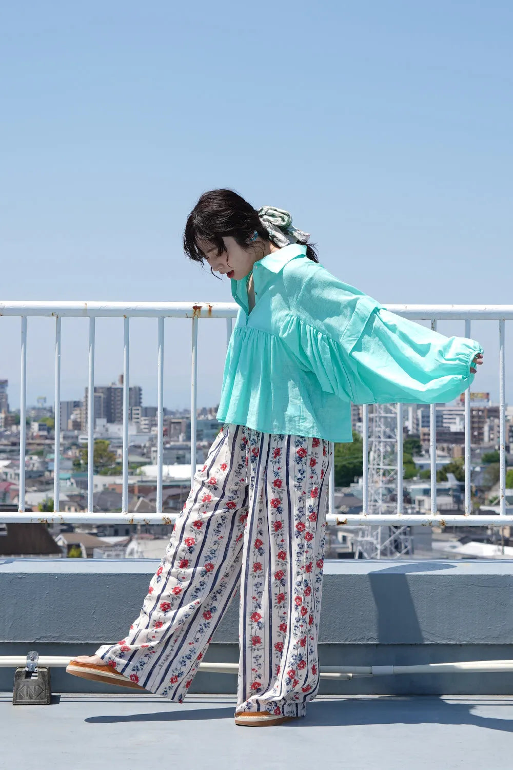 ストライプ×花柄ワイドパンツ – LILA & CITTA ONLINE SHOP