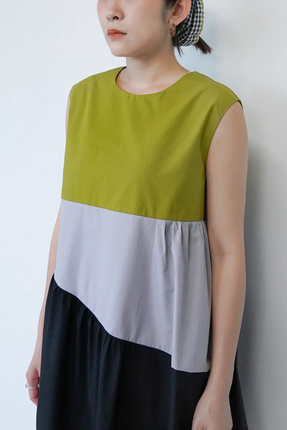 3配色ロングワンピース