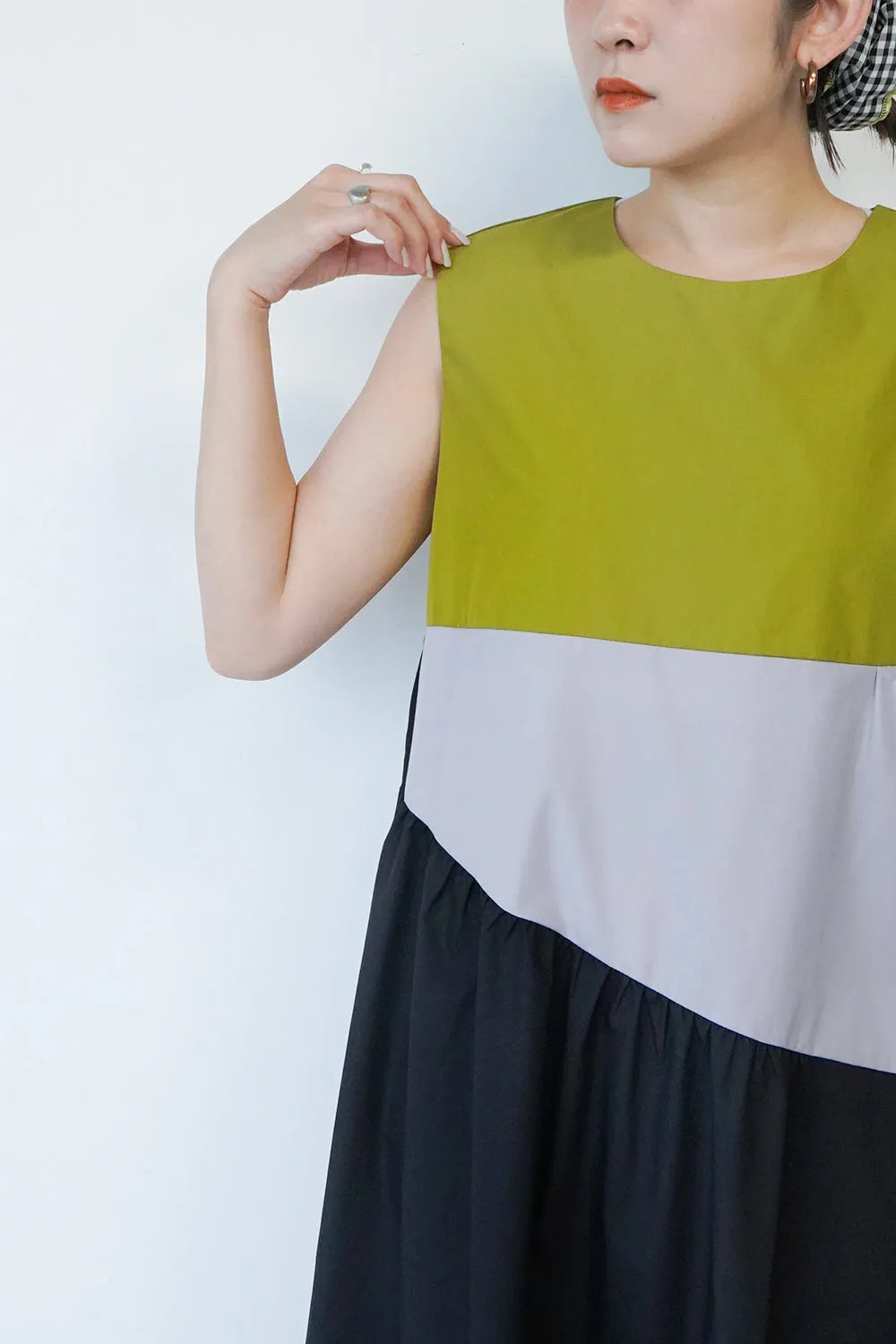 3配色ロングワンピース