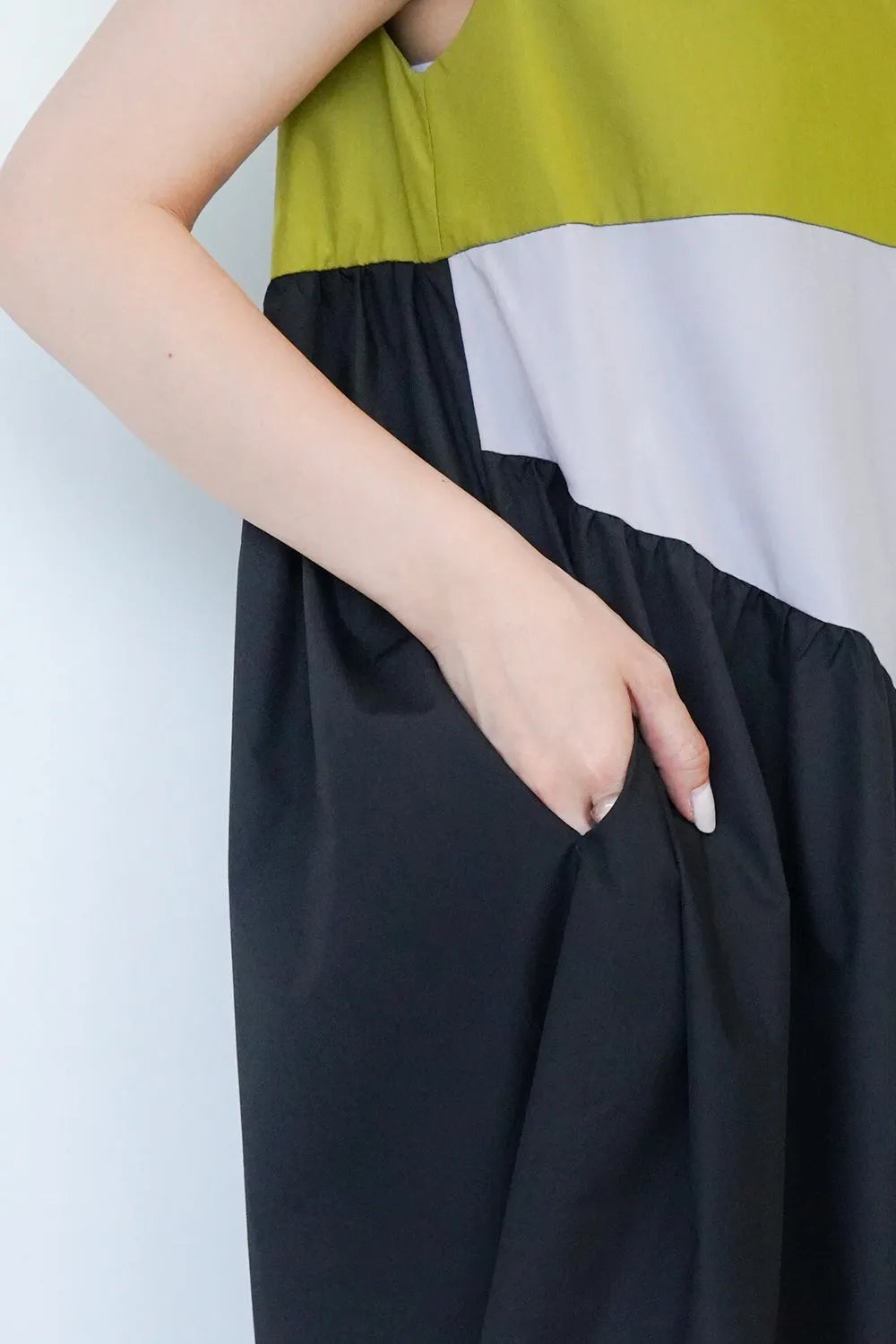 3配色ロングワンピース