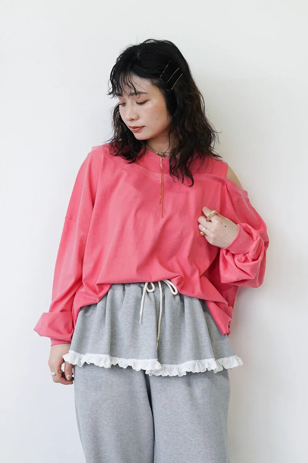 ワンショルオープンカットソー