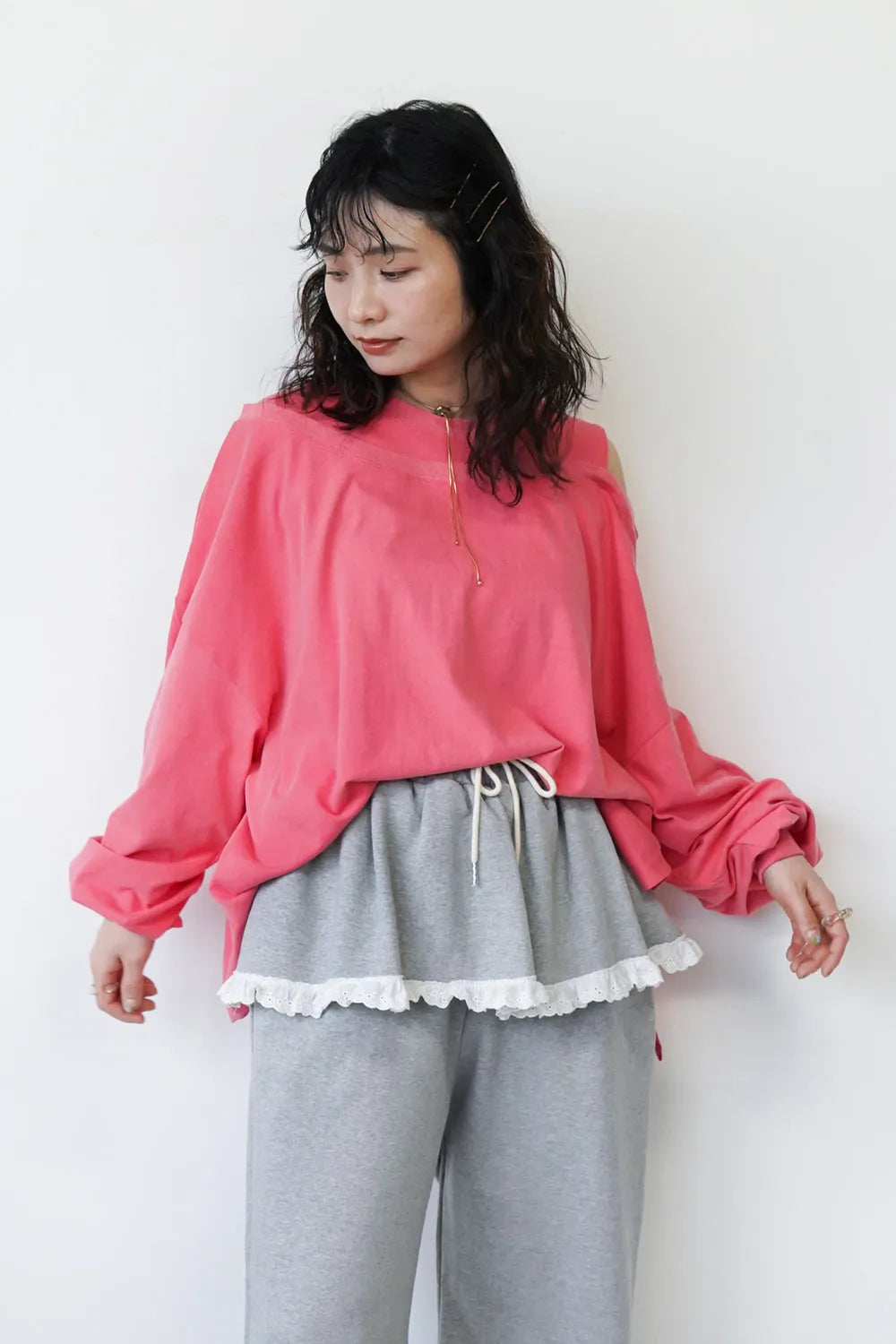 ワンショルオープンカットソー