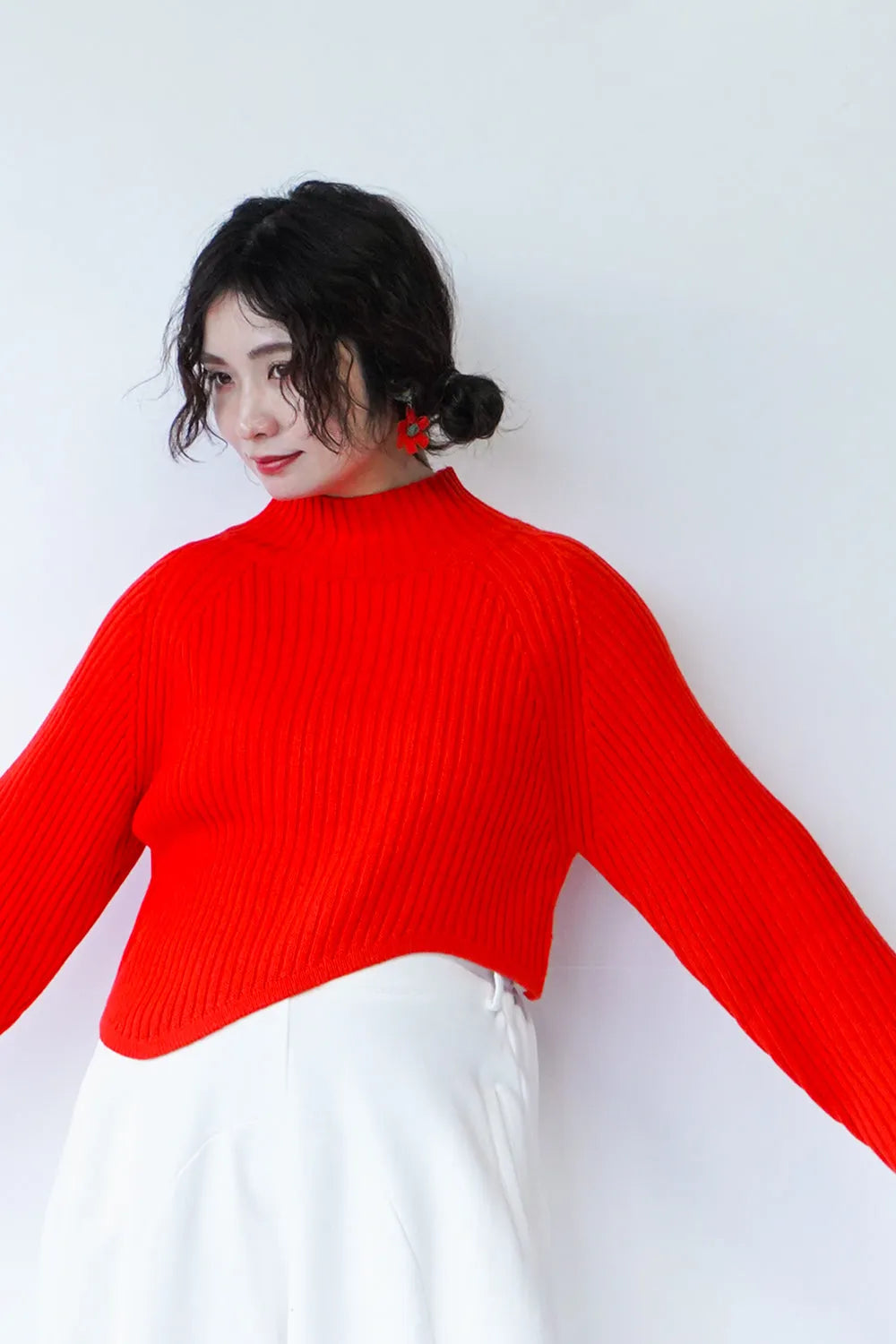 【ante aciem】アシンメトリーリブニット