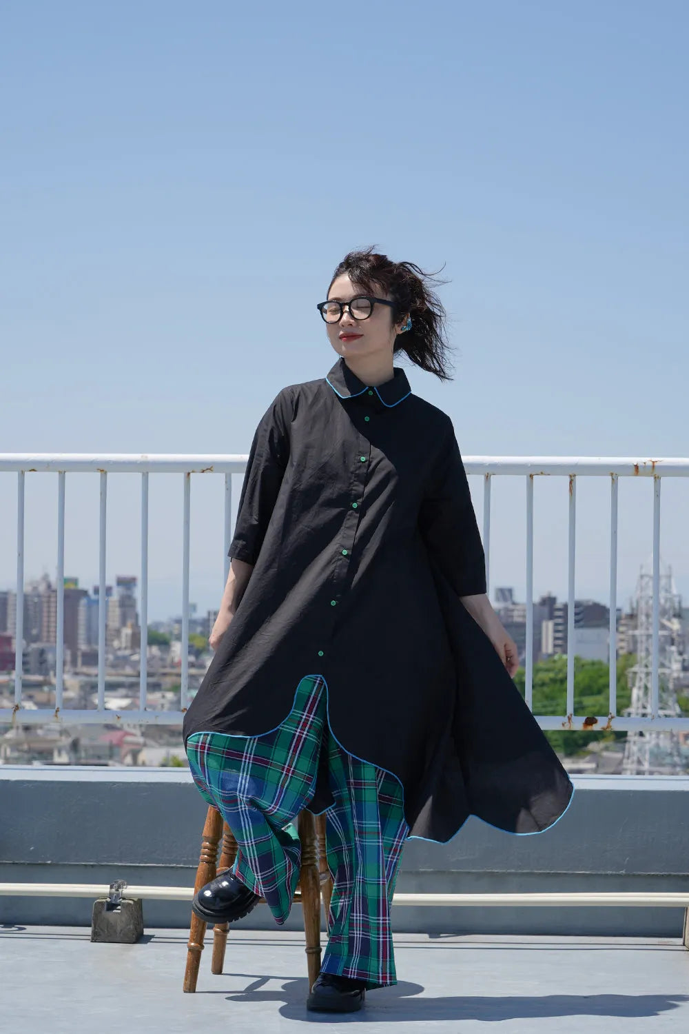 【LILA n' citta】スカラップヘムチュニックシャツ