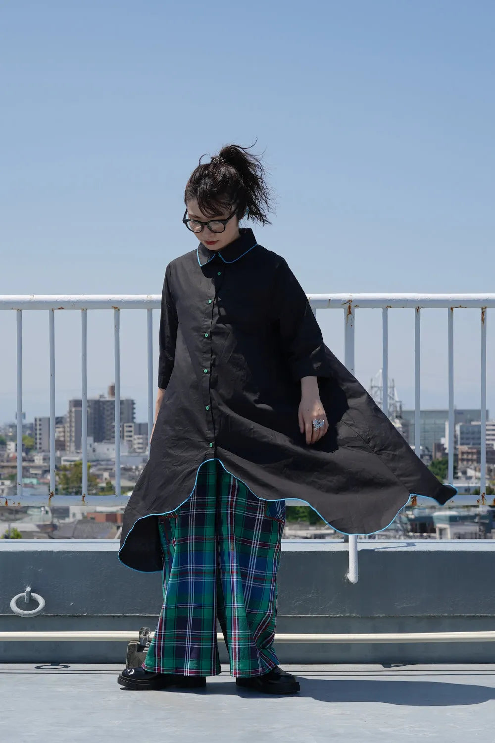 【LILA n' citta】スカラップヘムチュニックシャツ