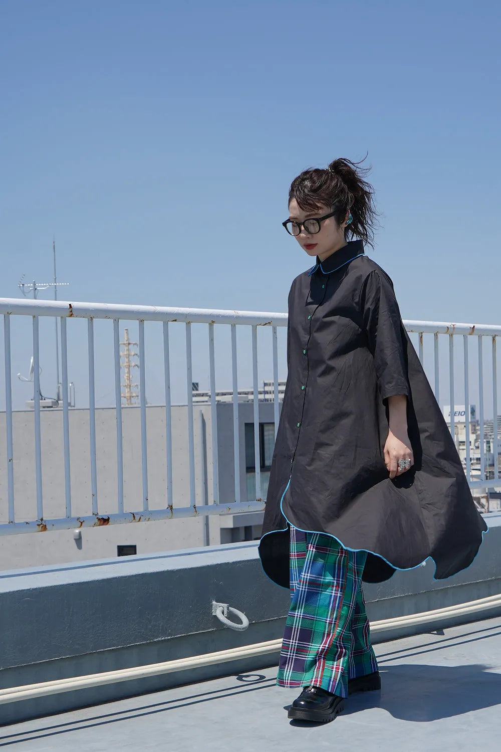 【LILA n' citta】スカラップヘムチュニックシャツ