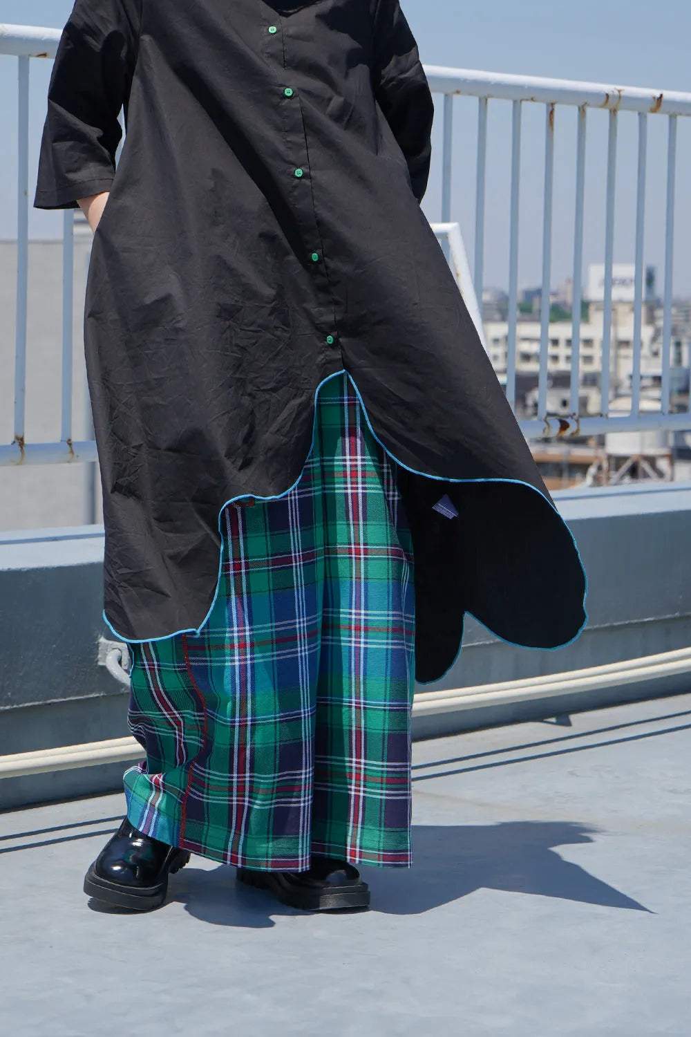 【LILA n’citta】チェック柄ワイドパンツ