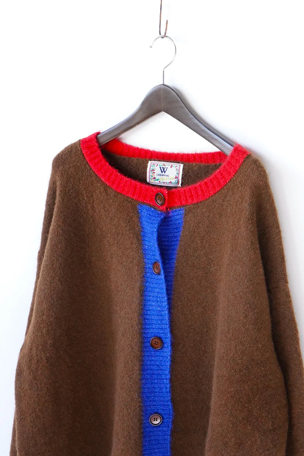 カラーブロックニットカーデ