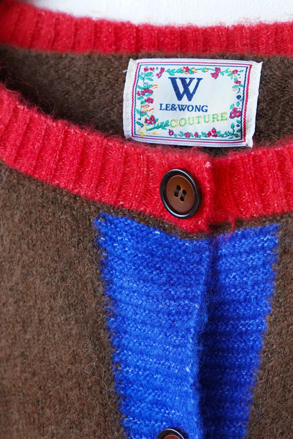 カラーブロックニットカーデ