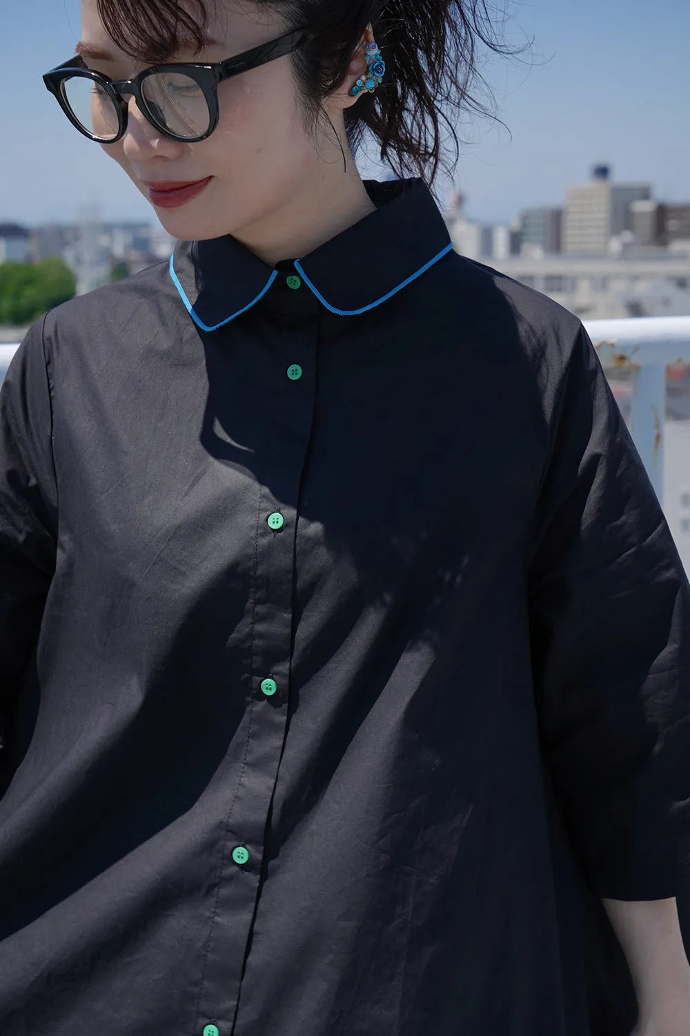 【LILA n' citta】スカラップヘムチュニックシャツ