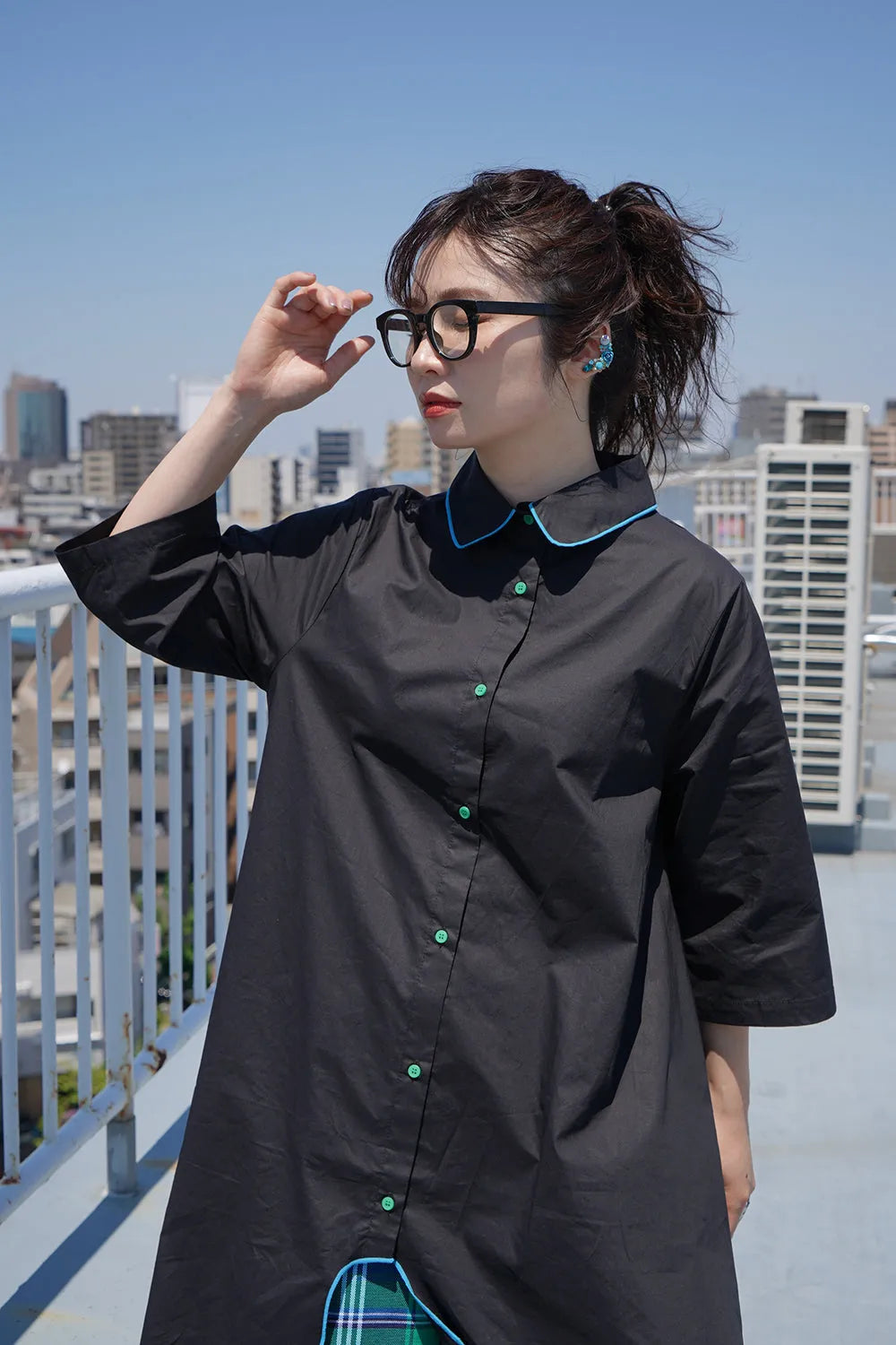 【LILA n' citta】スカラップヘムチュニックシャツ