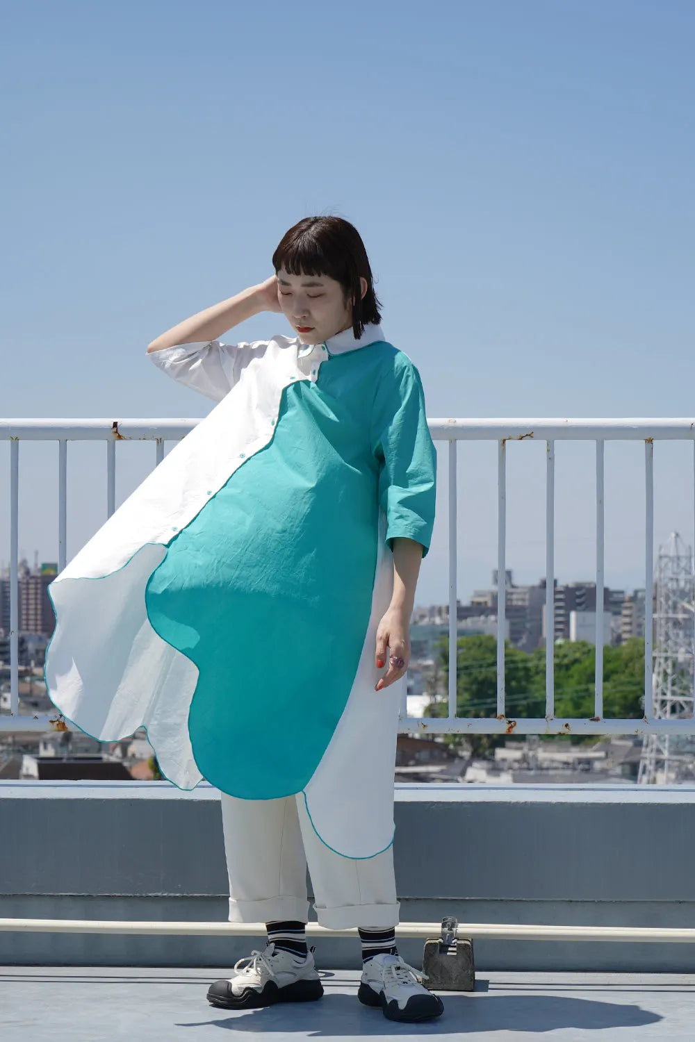 【LILA n' citta】スカラップヘムチュニックシャツ