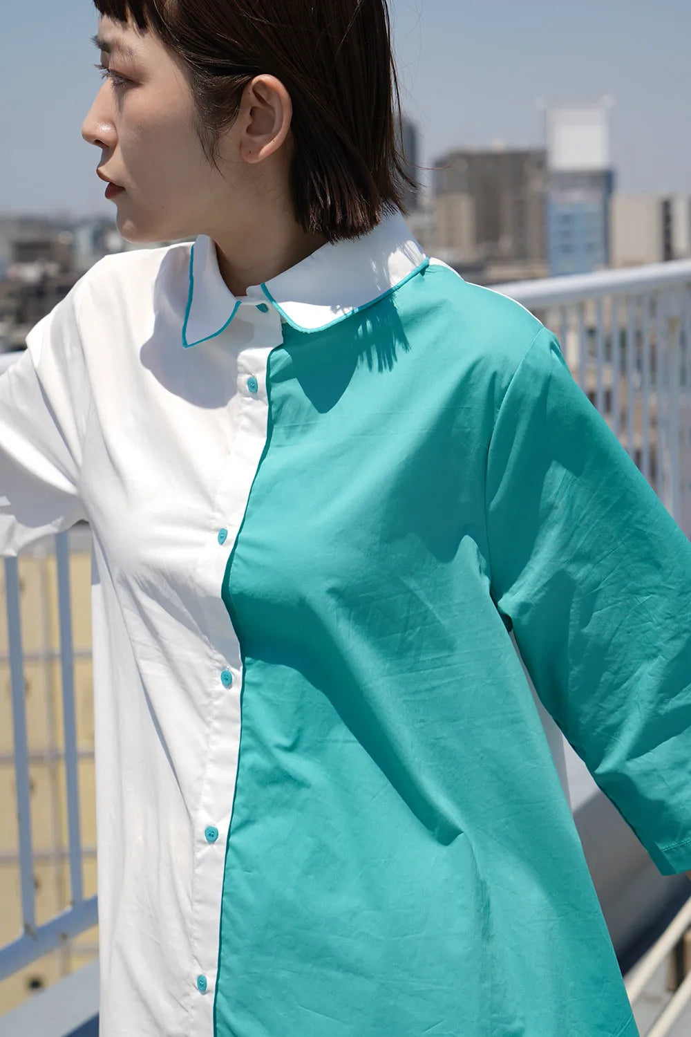 【LILA n' citta】スカラップヘムチュニックシャツ