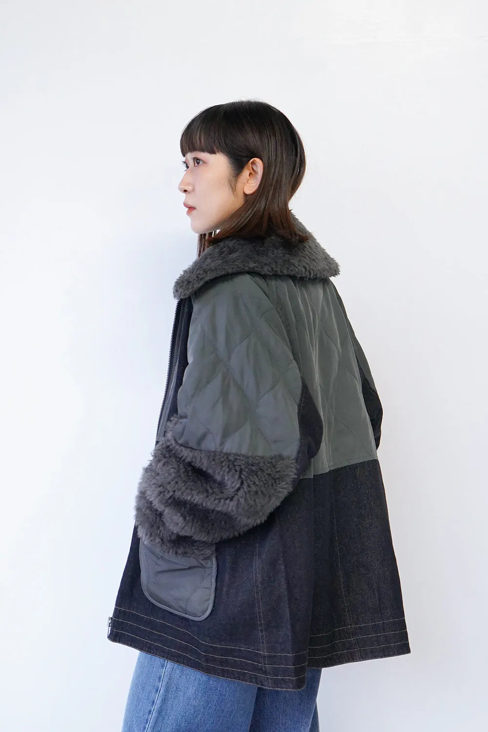 ボアMIXデニムジャケット