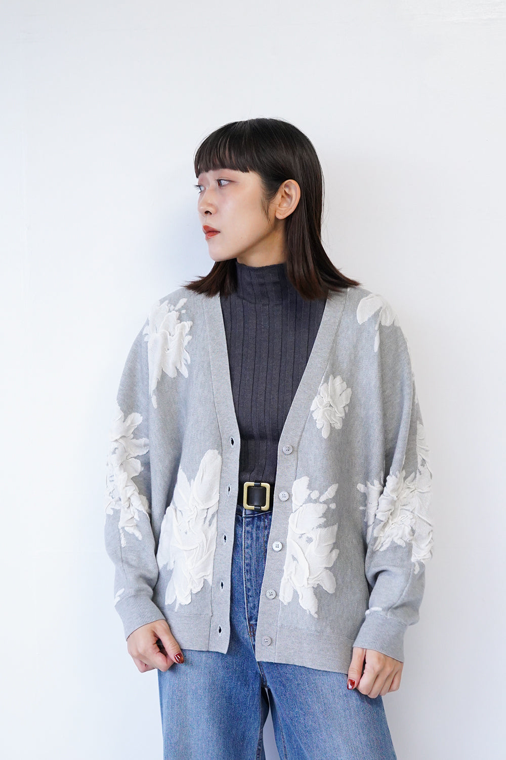 Machatt フラワージャガードカーディガン&スリーブレスニット machatt フラワージャガードカーディガン&スリーブレスニット