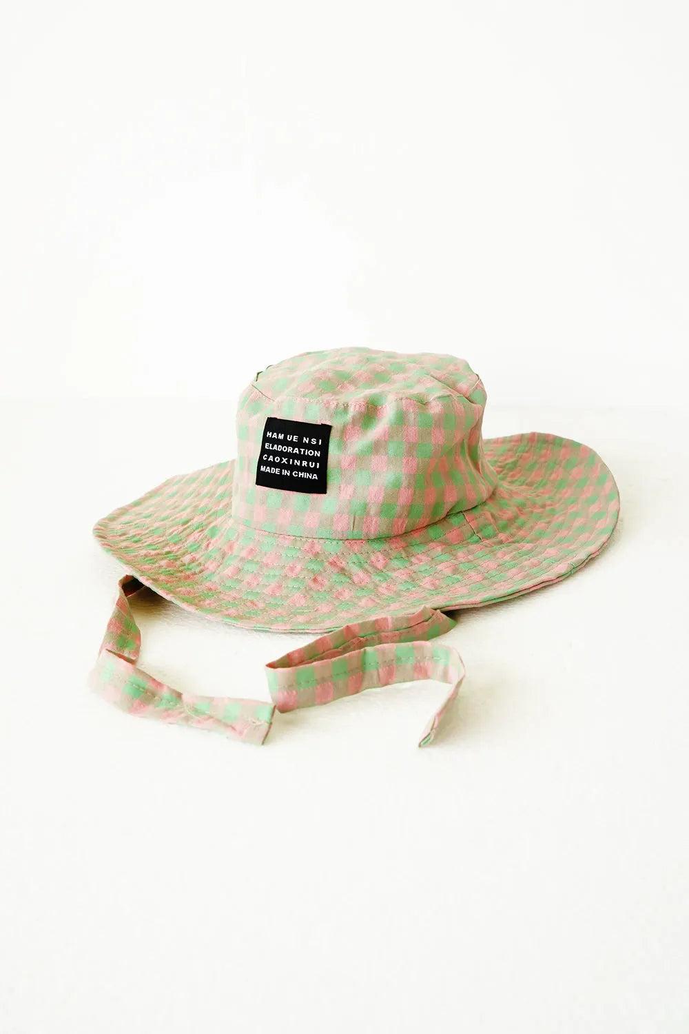 ギンガムチェックリボンハット