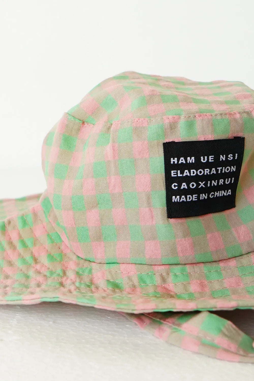 ギンガムチェックリボンハット