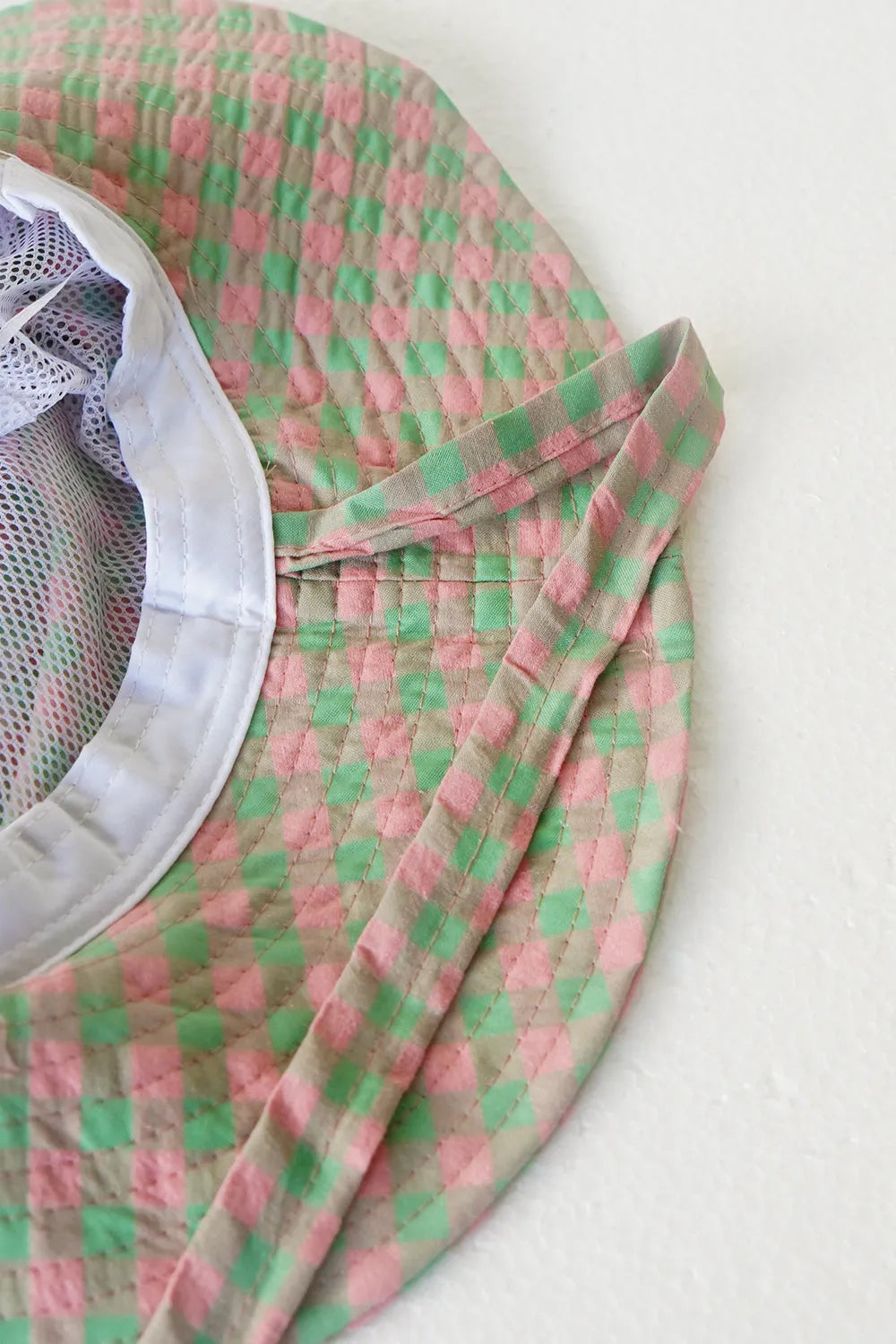 ギンガムチェックリボンハット