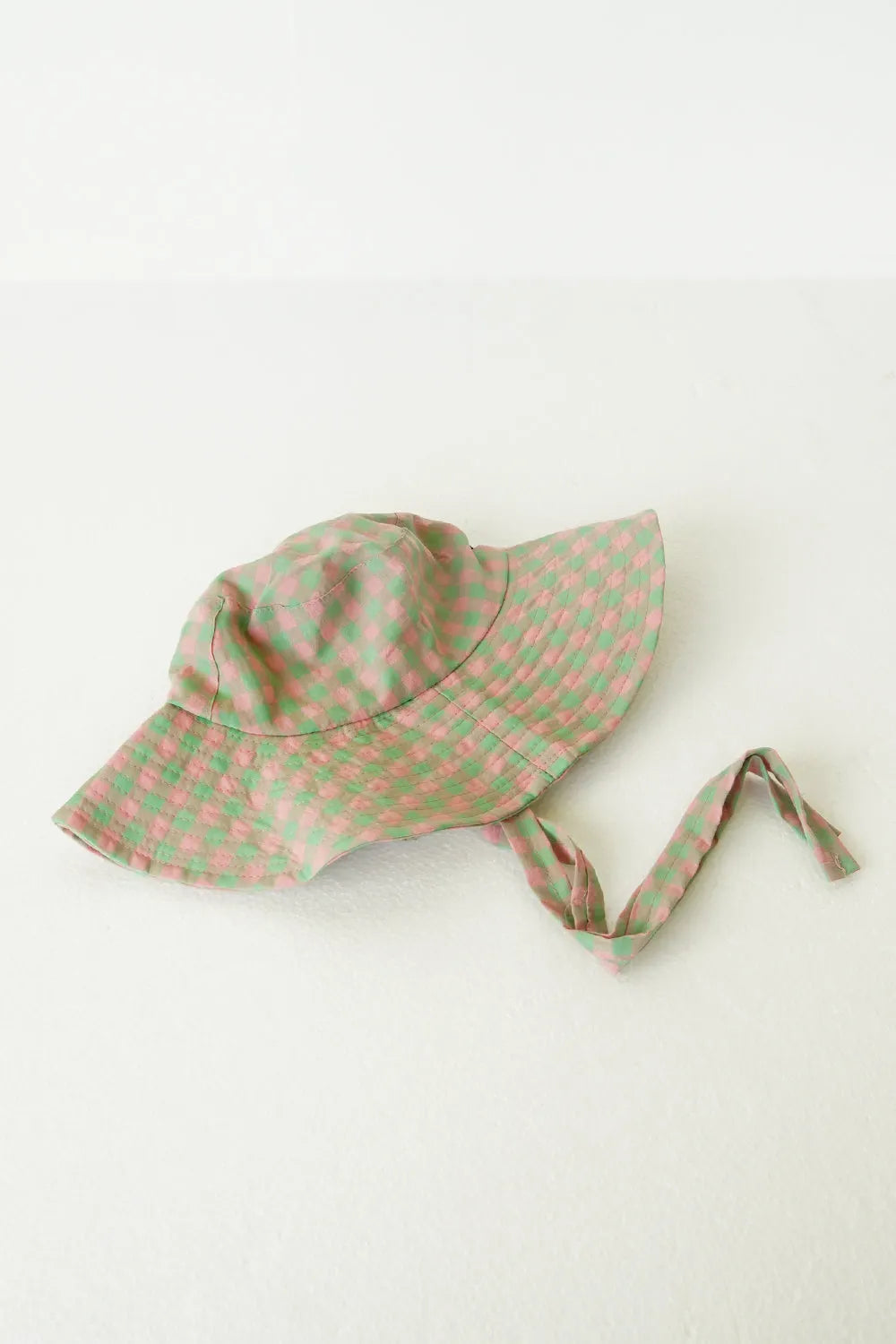 ギンガムチェックリボンハット