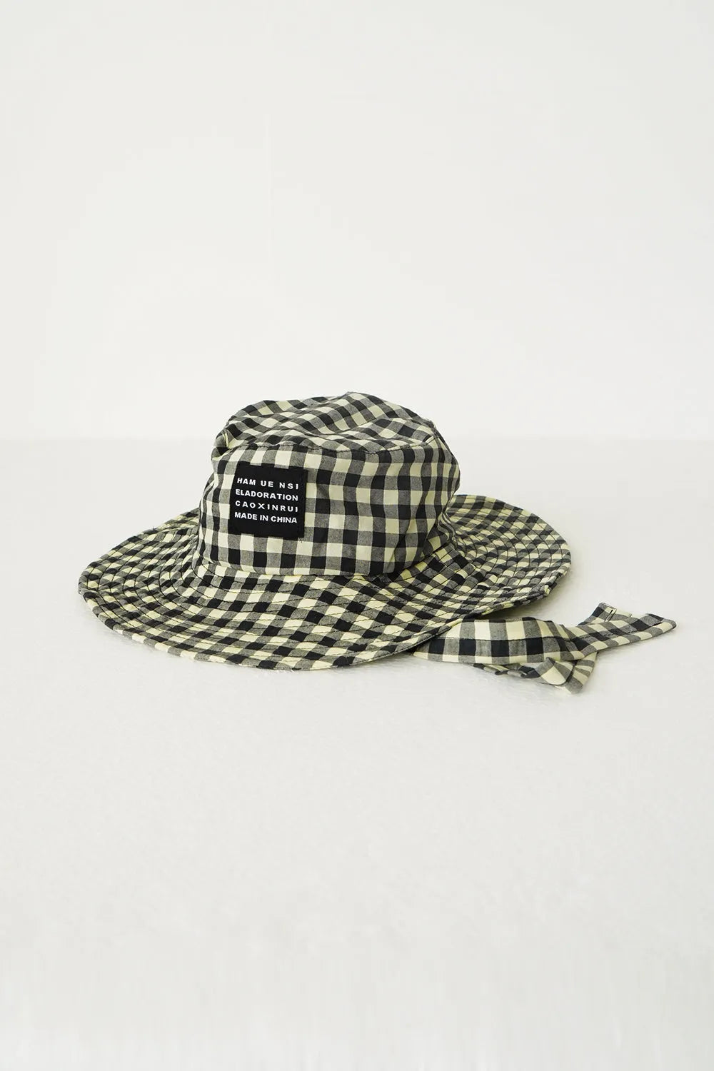 ギンガムチェックリボンハット