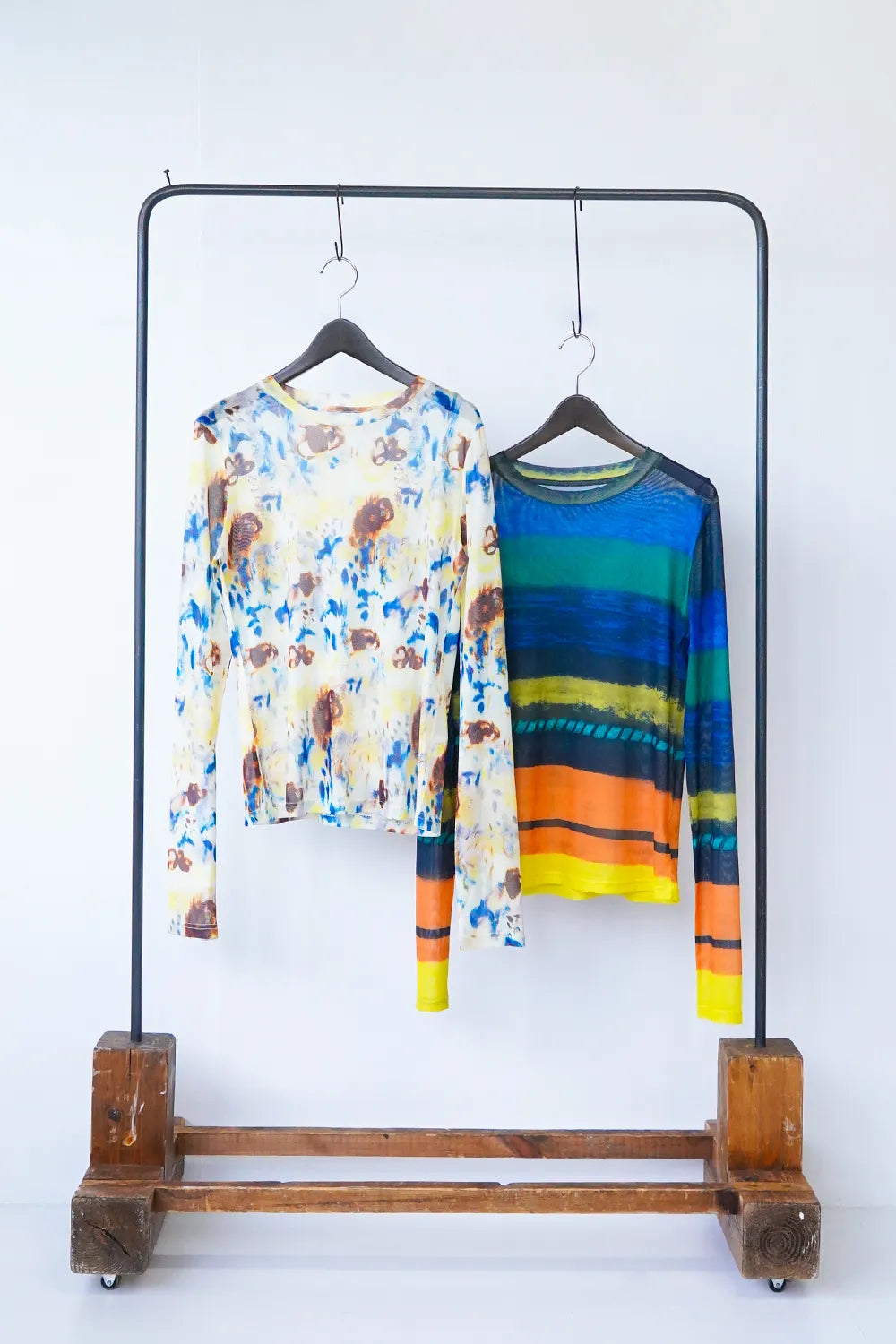 【予約販売】シアーカットソー(マルチボーダー/フラワー)