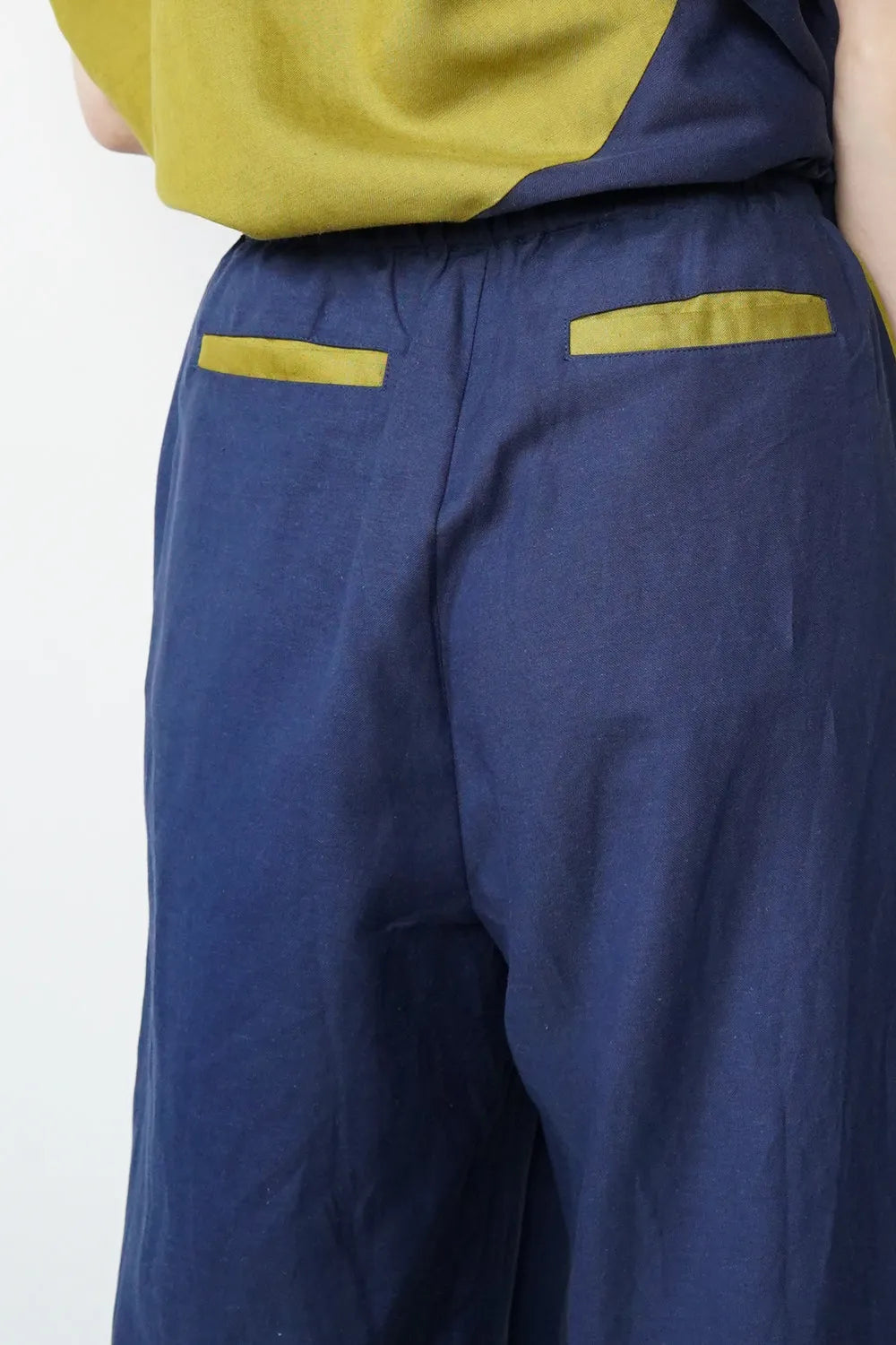 【LILA n' citta】リネンレーヨンバイカラーパンツ