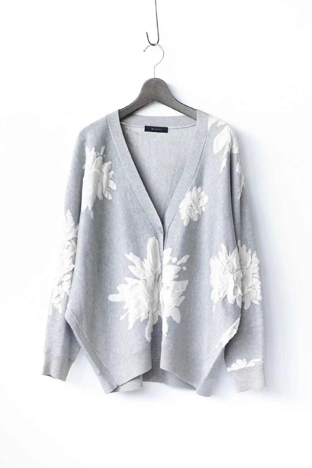 フラワージャガードニットカーデ