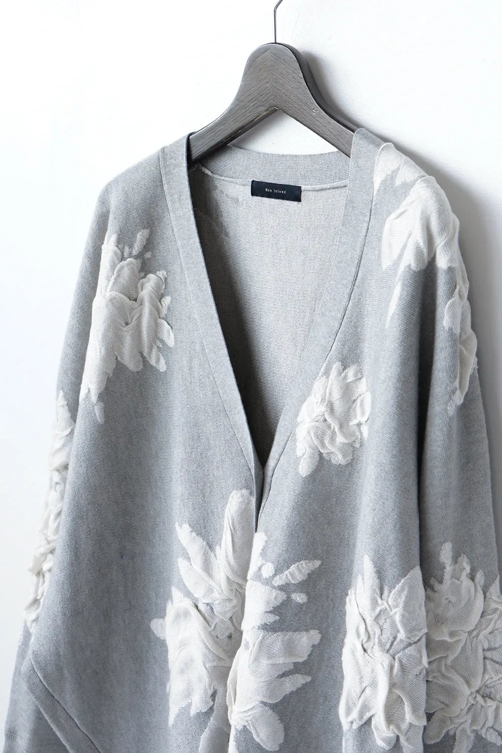 フラワージャガードニットカーデ