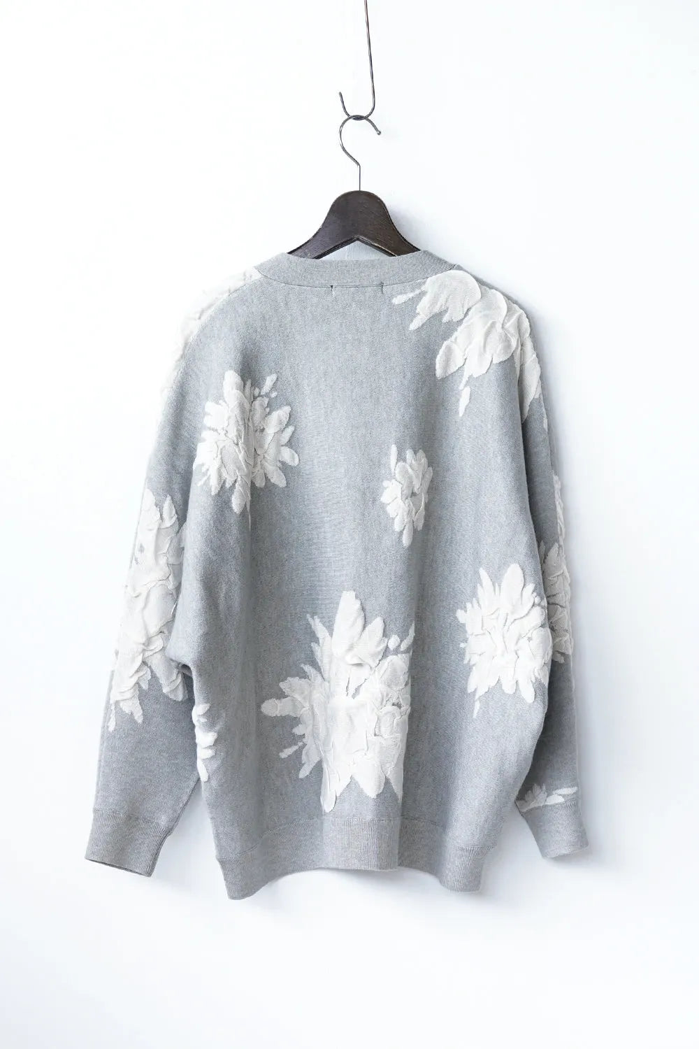 フラワージャガードニットカーデ