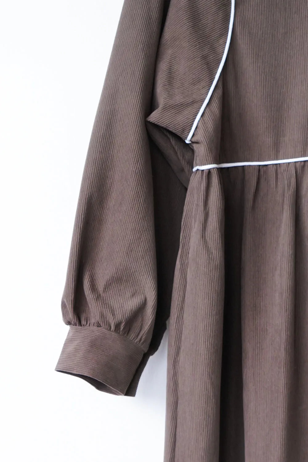 パイピング切替コーデュロイワンピース