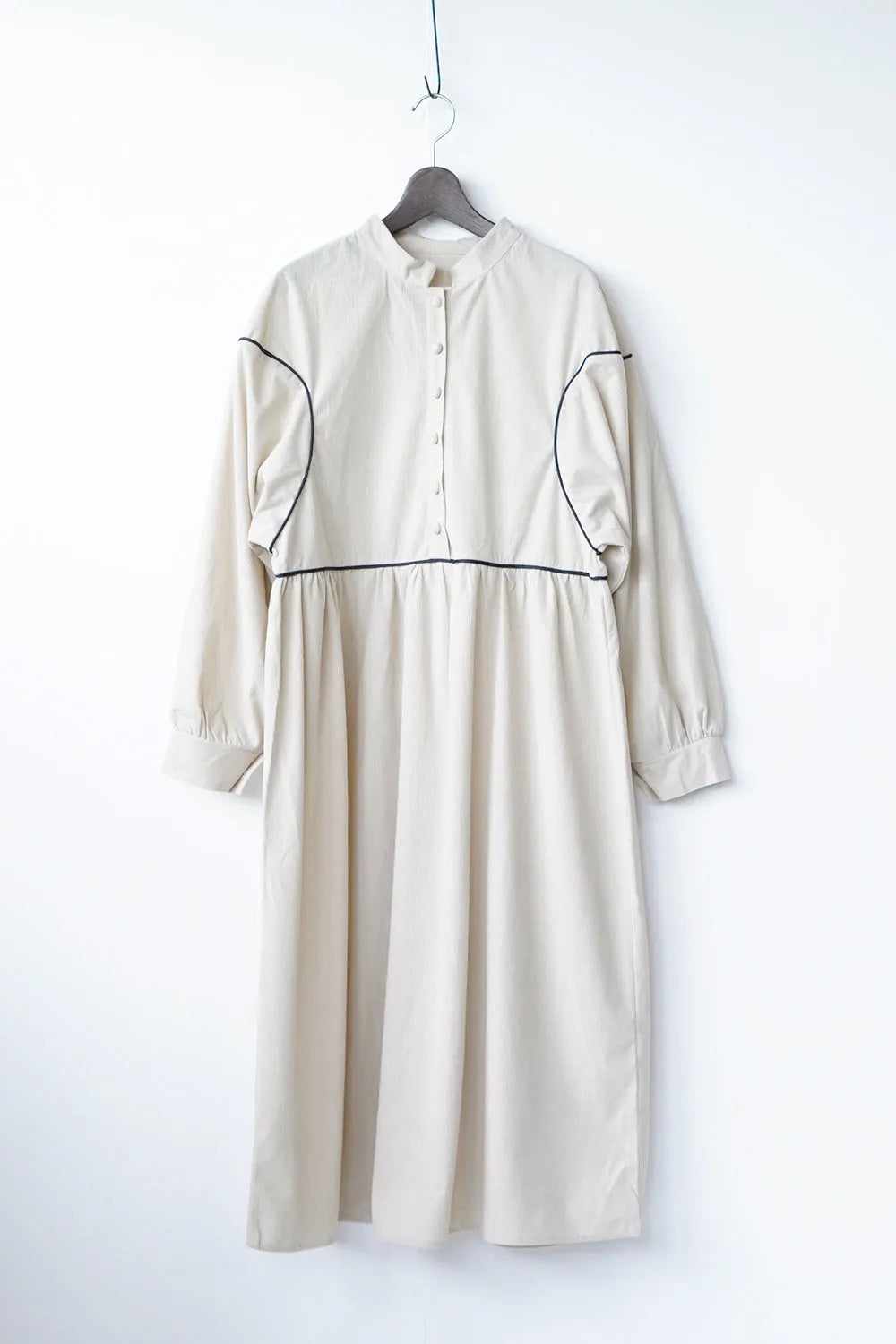 パイピング切替コーデュロイワンピース