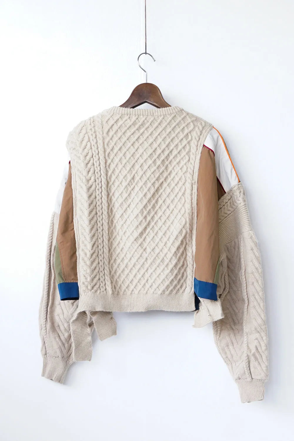 異素材ドッキングアシメニットカーデ