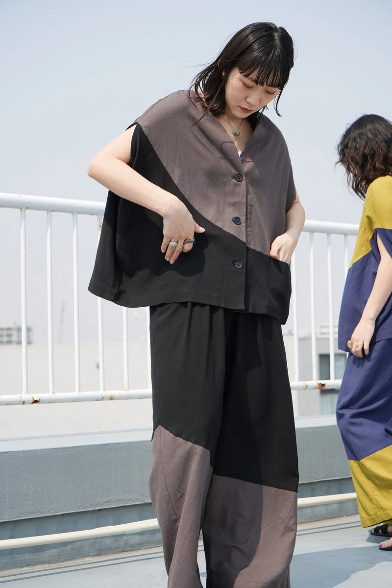 【LILA n' citta】リネンレーヨン丸形プルオーバー