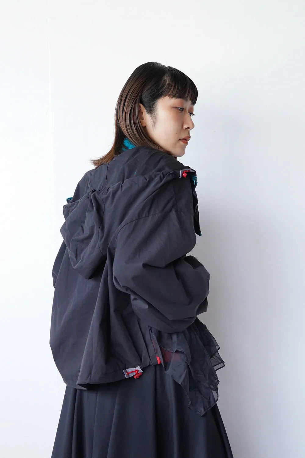 配色ダブルジップパーカ