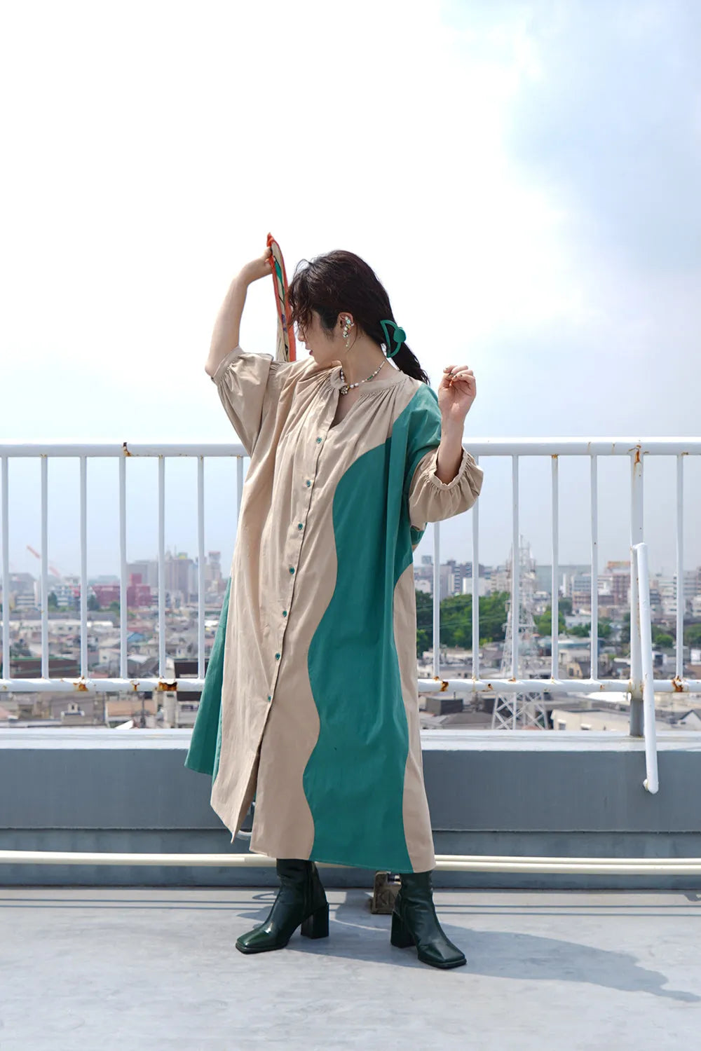 【LILA n' citta】配色ワンピース