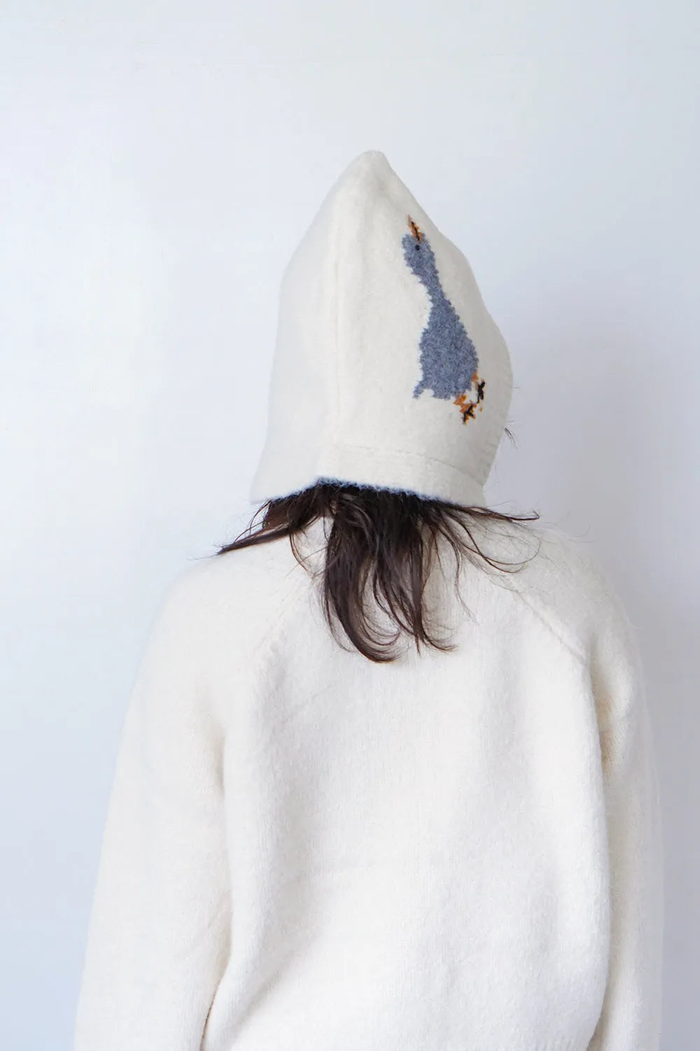 鳥柄ニットカーディガン&フードSET