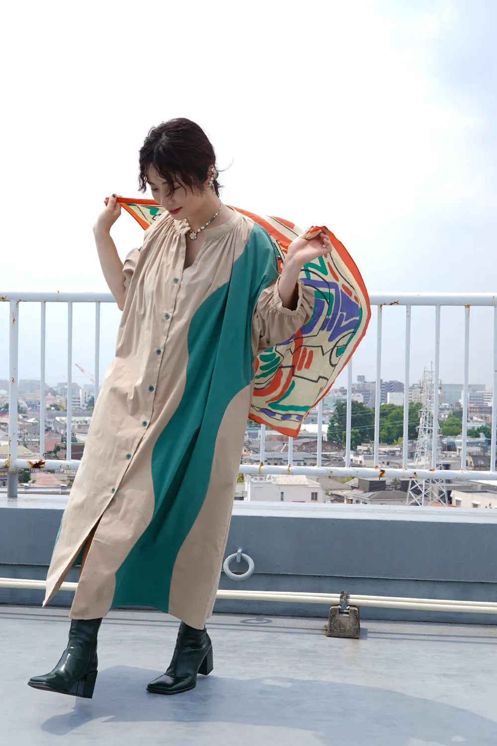 【LILA n' citta】配色ワンピース