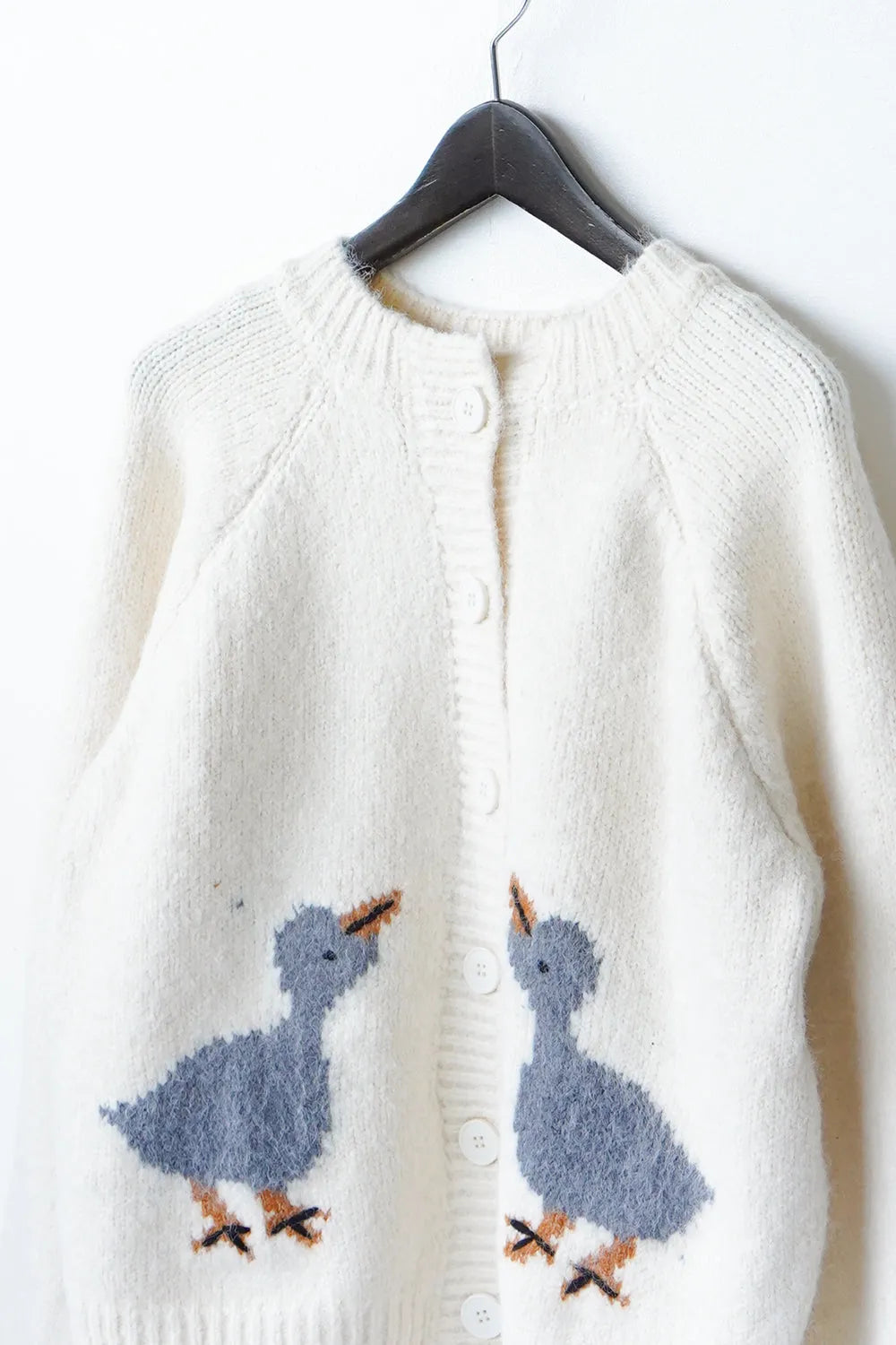 鳥柄ニットカーディガン&フードSET