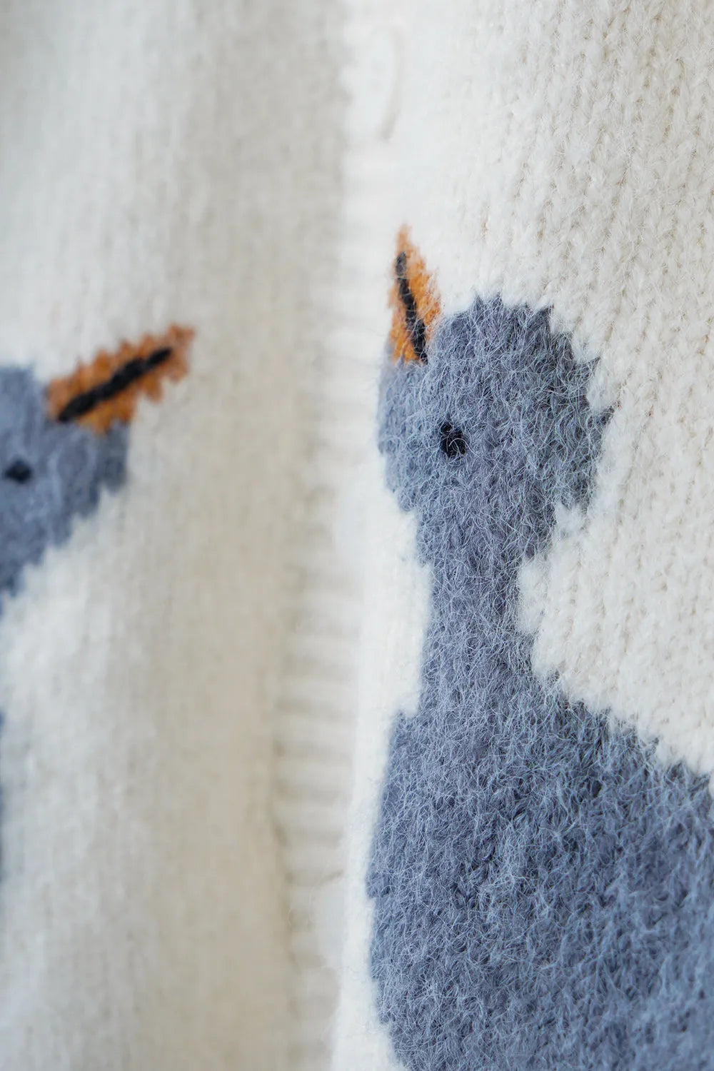 鳥柄ニットカーディガン&フードSET