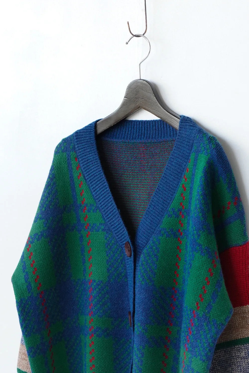 マルチチェックニットカーディガン