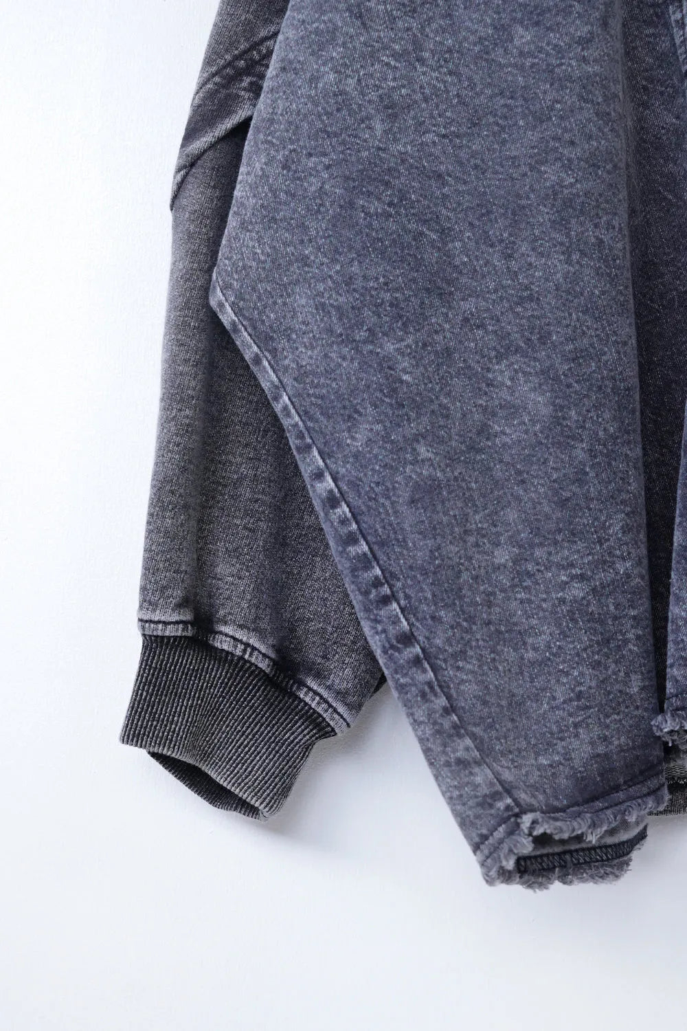 ケミカルデニム裏毛ドルマンプルオーバー