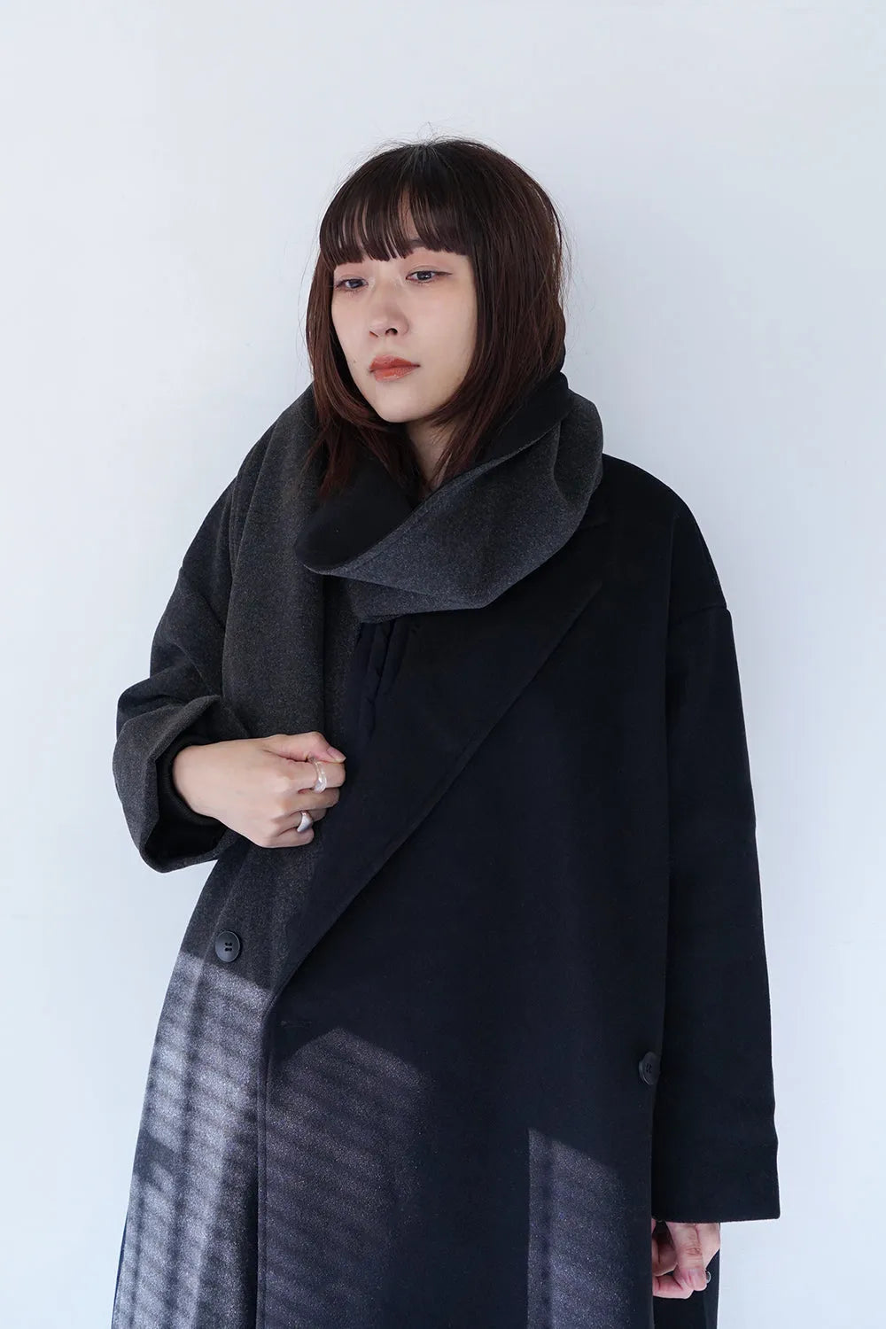 バイカラーテーラードコート